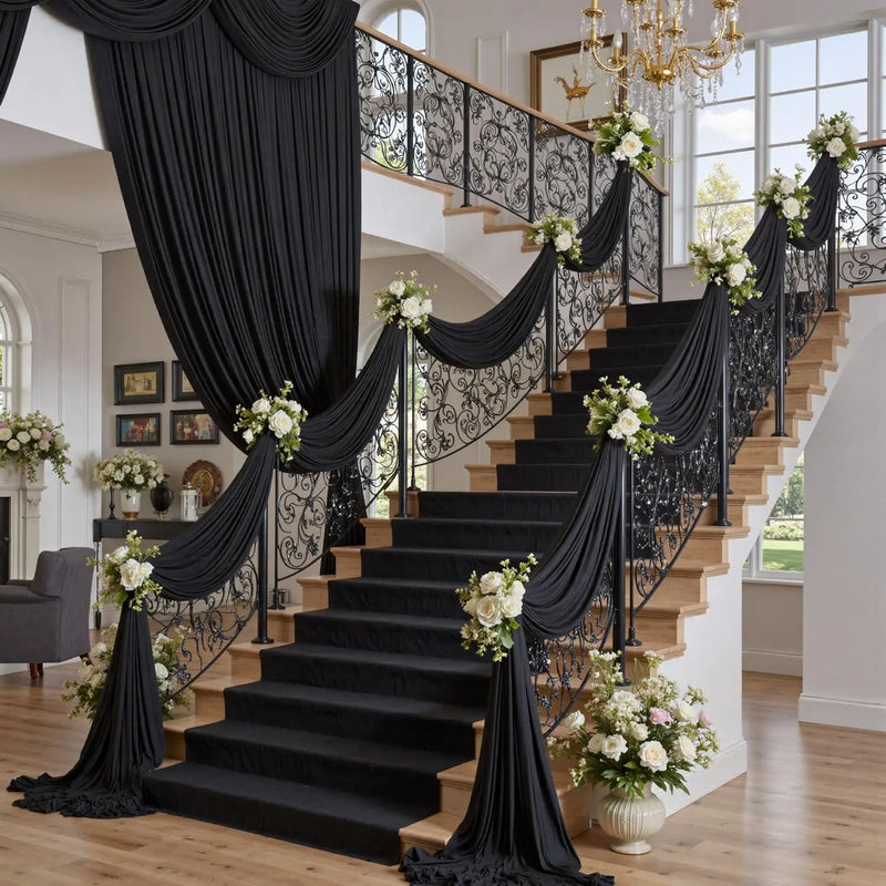 Drapé d'Arche de Mariage Sans Plis, 8 Coloris, 3 à 10 m de Long