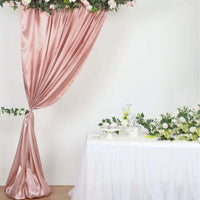 Toile de Fond Mariage en Satin, Poche à Tringle, coloris or rose