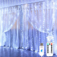 Rideau Lumineux LED Fil de Cuivre Argenté USB, vue d'ensemble