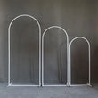Arche de Mariage Demi-Lune en Métal Blanc, 80 × 180 à 120 × 220 cm
