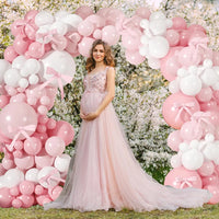 Kit Arche de Ballons Rose Pastel et Blanc, vue d'ensemble
