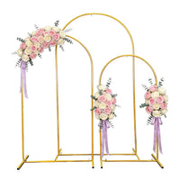 Arche de Mariage Arrondie en Métal Doré, 120 à 220 cm, vue d'ensemble