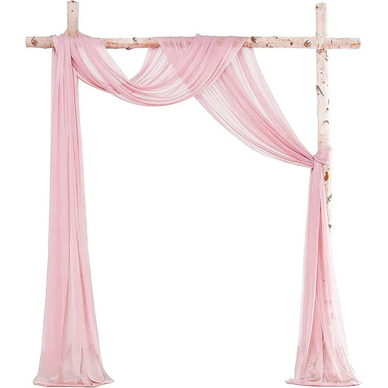Fleurs et Voilages pour Arche de Mariage, voilage 77 × 600 cm, rose