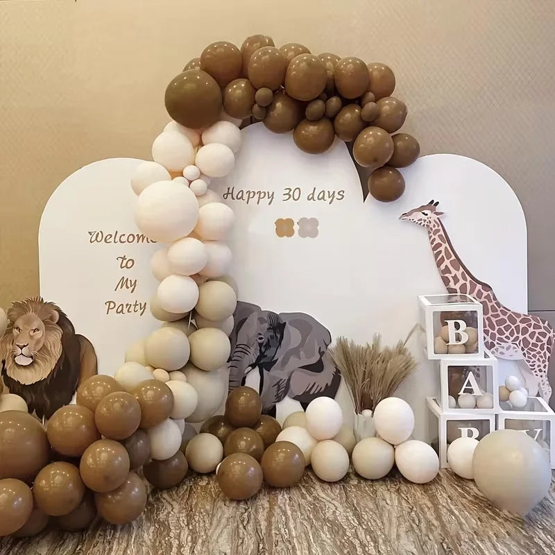 Kit Arche de Ballons Marron Chocolat et Blanc Sable, vue complémentaire 2