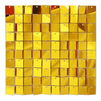 Fond de Mariage en Panneaux de Sequins Carrés, coloris doré