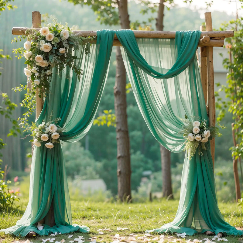 Voilage Chiffon pour Arche de Mariage, 70 cm × 3 à 10 m, coloris vert émeraude