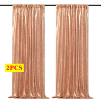 Toile de Fond Mariage à Sequins, Rideau 60 × 240 cm, or rose, lot de 2 panneaux
