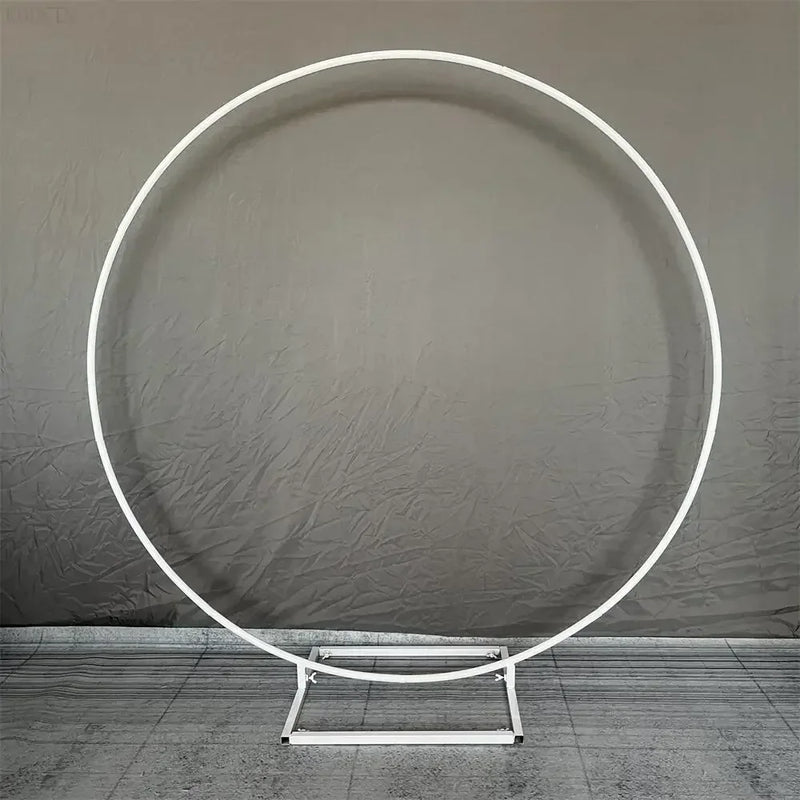 Arche de Mariage Ronde en Fer, Deux Pieds ou Base Rectangulaire, 100 à 250 cm