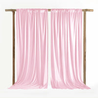 Toile de Fond Mariage en Satin, Poche à Tringle, coloris rose pâle