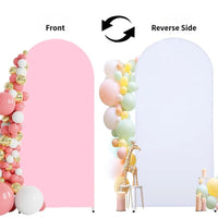 Housse d'Arche de Mariage Double Face en Polyester, coloris rose et blanc