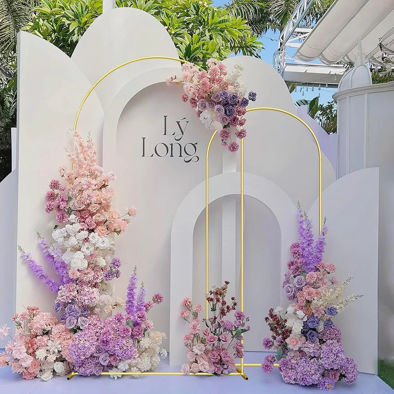 Arche de Mariage Dorée à Emboîtement, 5 Tailles de 120 à 220 cm