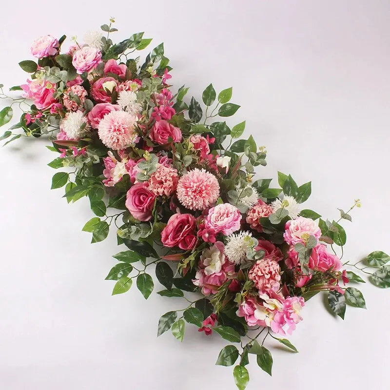 Fleurs pour Arche de Mariage, Guirlande de Roses 100 cm, coloris rose vif