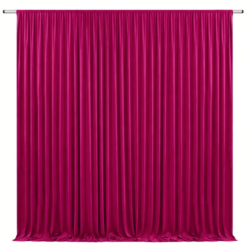 Toile de fond de mariage extensible à poche à tringle, coloris fuchsia