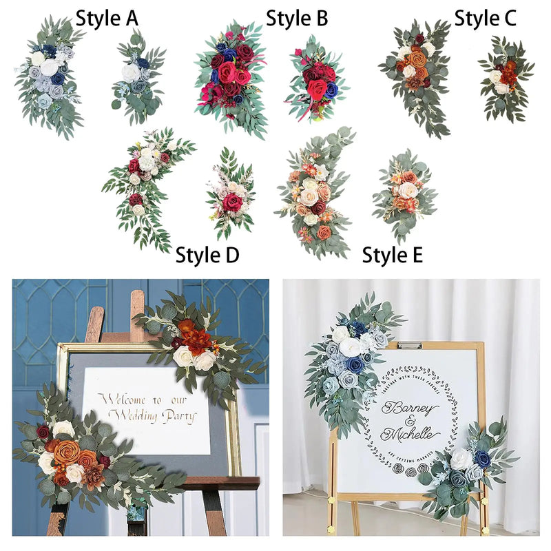 Paire de Compositions Florales pour Arche de Mariage, vue d'ensemble