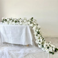 Fleurs pour Arche de Mariage, coloris blanc, roses et petites fleurs blanches