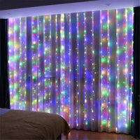 Rideau Lumineux en Fil de Cuivre Argenté, 100 à 600 LED, coloris multicolore