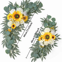 Fleurs pour Arche de Mariage, coloris tournesols jaunes et ivoire