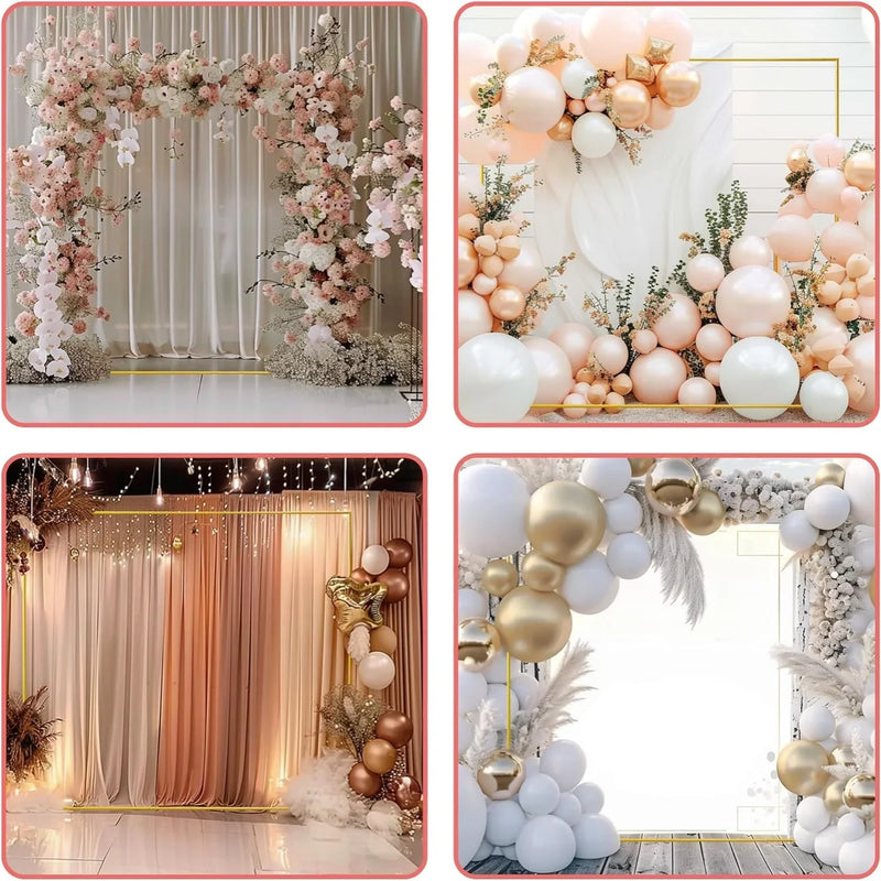 Arche de Mariage Carrée Dorée en Métal, Cadre 200 x 200 cm, vue complémentaire 2