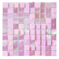 Fond de Mariage en Panneaux de Sequins Carrés, coloris rose irisé