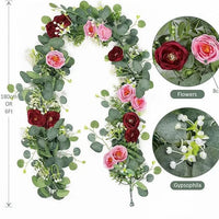 Fleurs pour Arche de Mariage, coloris bordeaux et rose